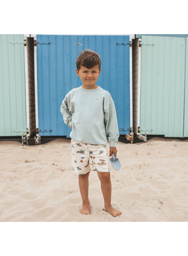 Your Wishes - Garment dye wide sweater - Ocean