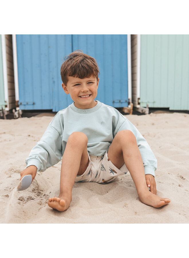 Your Wishes - Garment dye wide sweater - Ocean