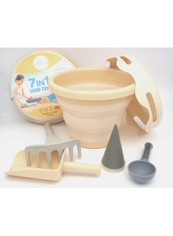 Compactoys - 7in1 Sand toys – zand speelgoed beige