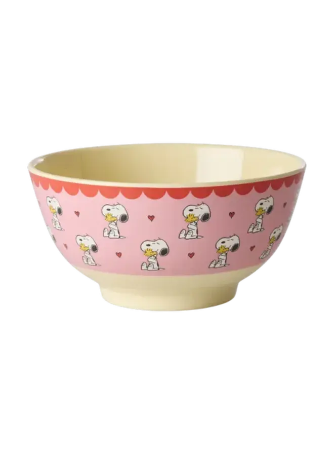 Medium melamine kom - Roze Snoopy print