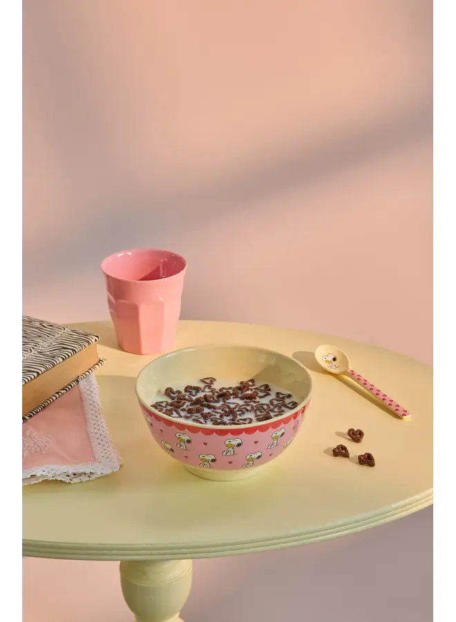 rice - Medium melamine kom - Roze Snoopy print
