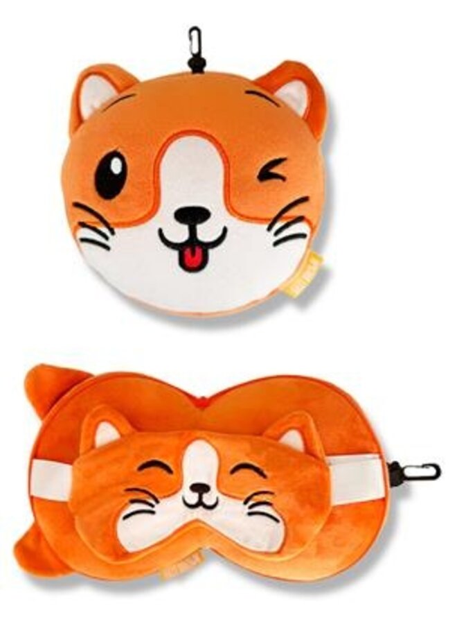 Zoonap - Reiskussen met oogmasker - Kitty katty