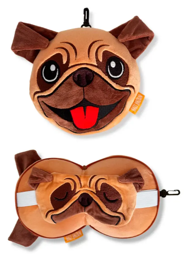 Zoonap - Reiskussen met oogmasker - Puggy pug