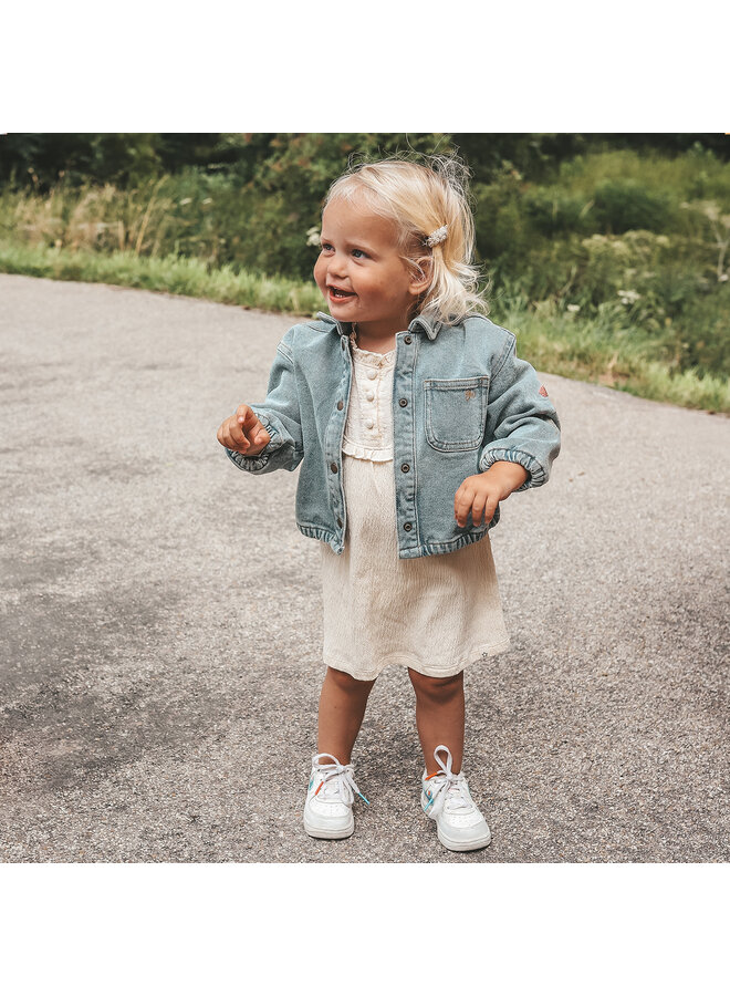 Your Wishes - Stretch denim embroidery jacket - Blue tint