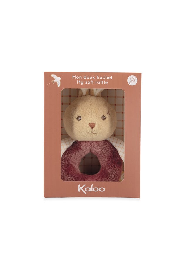 Kaloo - Home - Zachte rammelaar konijn bordeauxrood