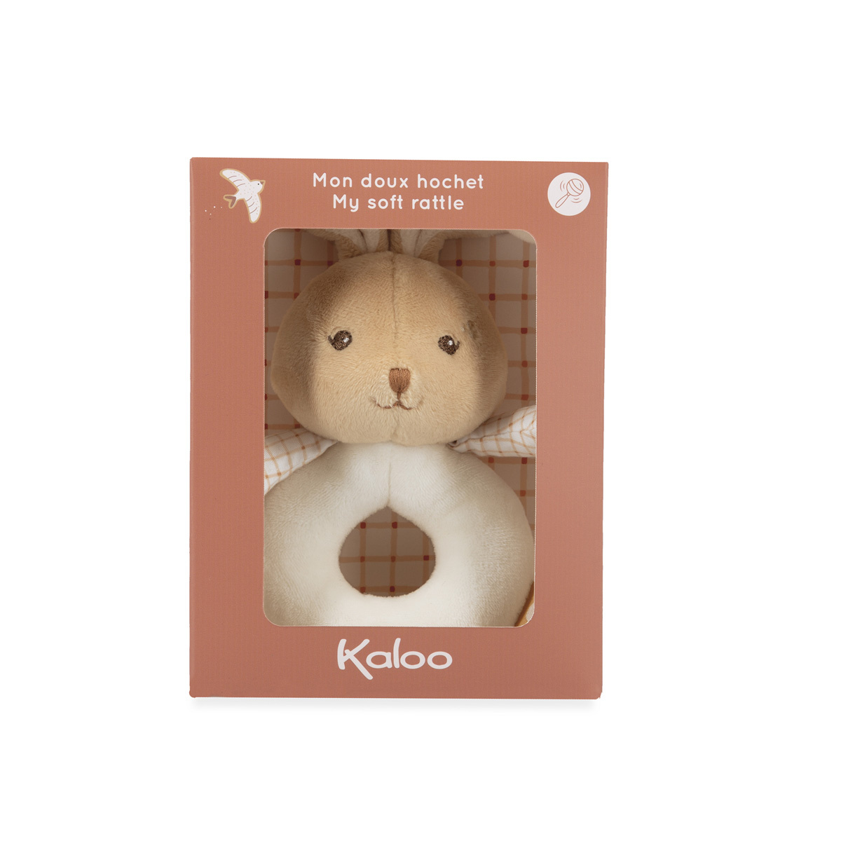 Kaloo - Home - Zachte rammelaar konijn crème