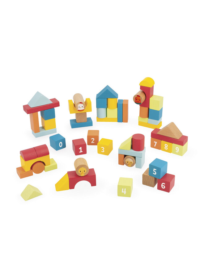 Janod - 3330 Boerderij - Stapelstenen 56 stuks