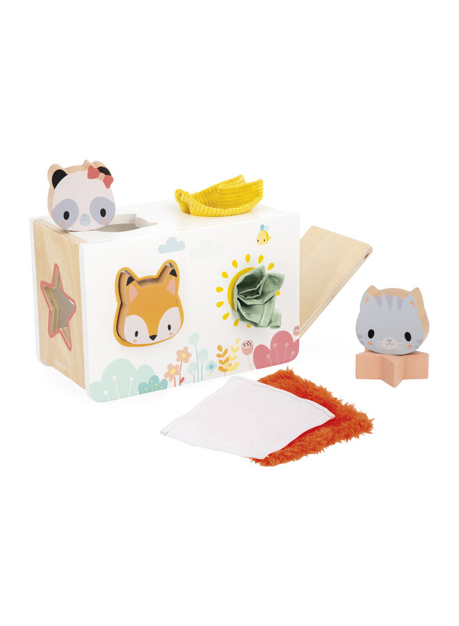 Janod - 5140 Pure - Vormensorteerder dieren met stoffen