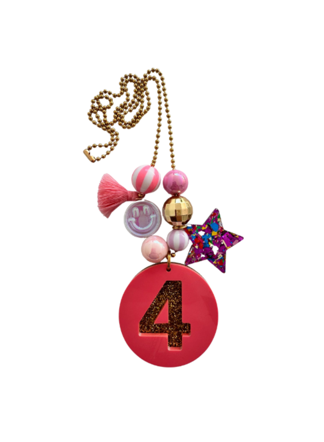 ByMelo - Verjaardagsketting - Roze/Glitter