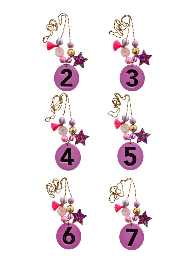 ByMelo - Verjaardagsketting - Paars/Glitter