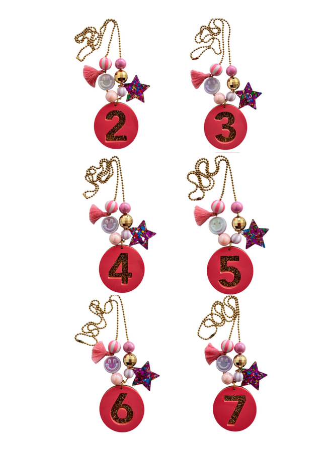 ByMelo - Verjaardagsketting - Roze/Glitter