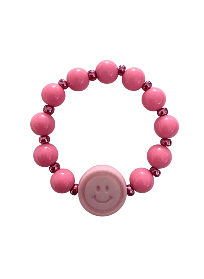 Armbandje smiley - Roze