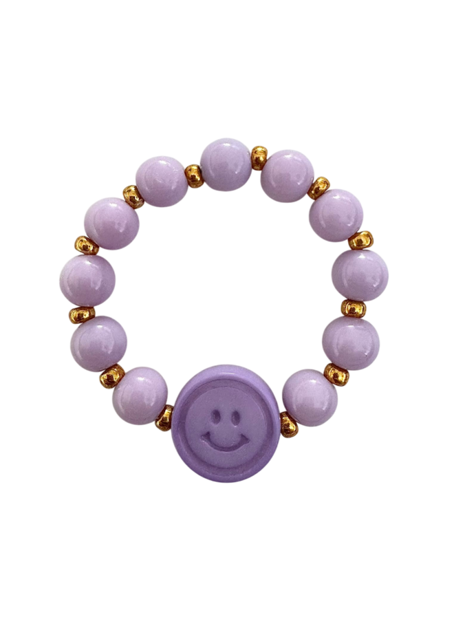 Armbandje smiley - Paars