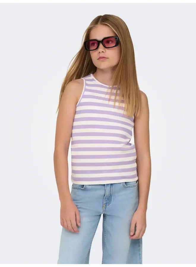 Kids Only - Kenya rib stripe tank top – Lilac breeze / Cloud dancer