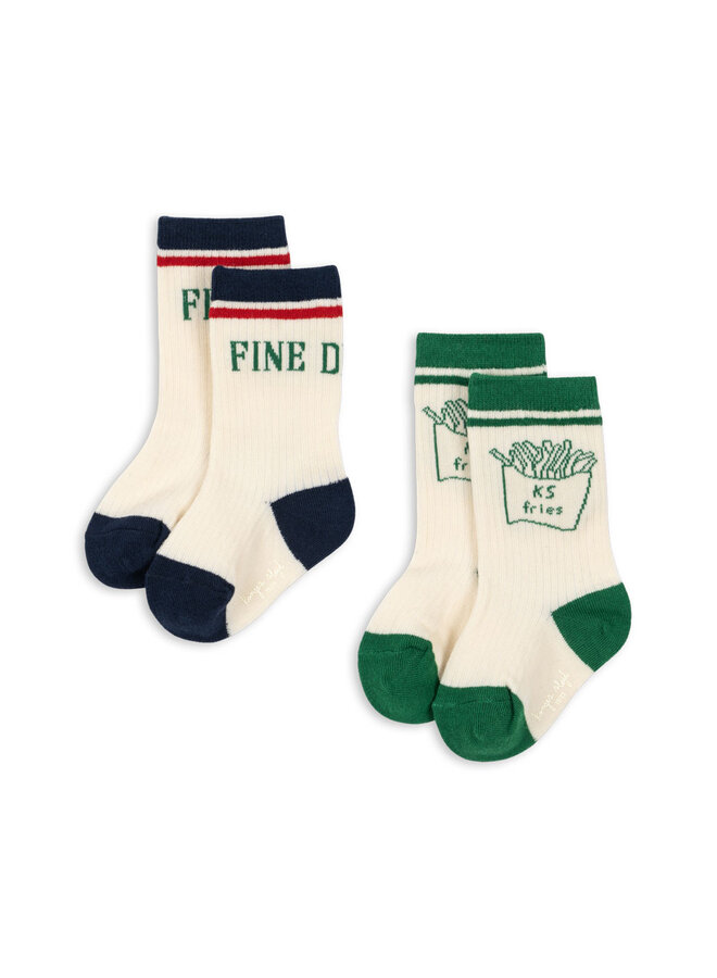 Konges Sløjd - 2-pack rib fries socks - Fine dining