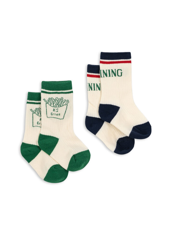 Konges Sløjd - 2-pack rib fries socks - Fine dining