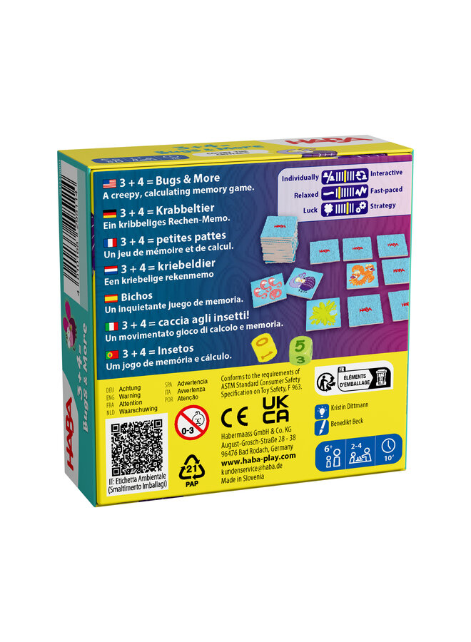 Haba - Mini spel - 3+4 = Kriebeldier