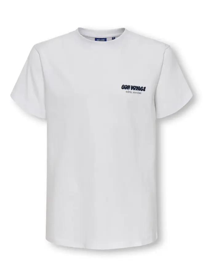 ONLY & SONS Junior - Cleve ss tee - Bright white bon voyage
