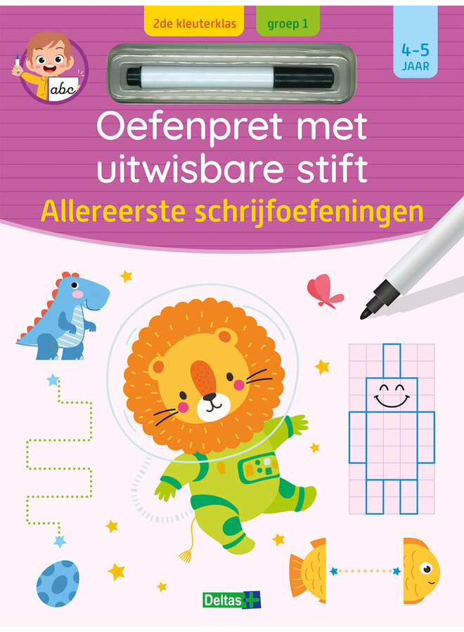 Oefenpret met uitwisbare stift - Allereerste schrijfoefeningen (4-5 jaar)