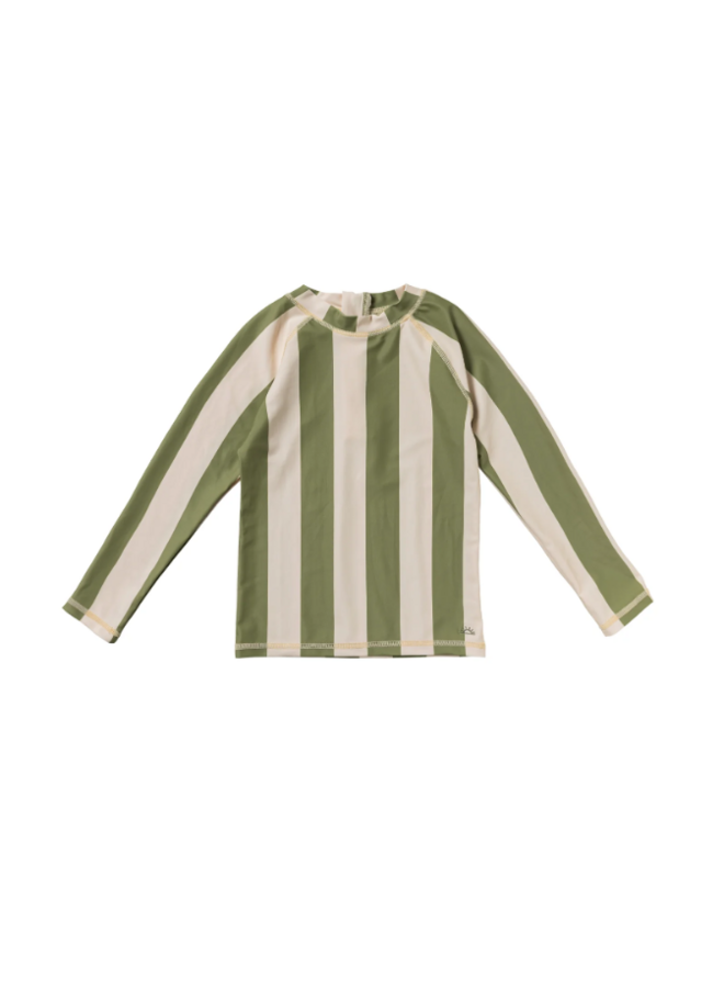 Wide stripe swim longsleeve - Iguana