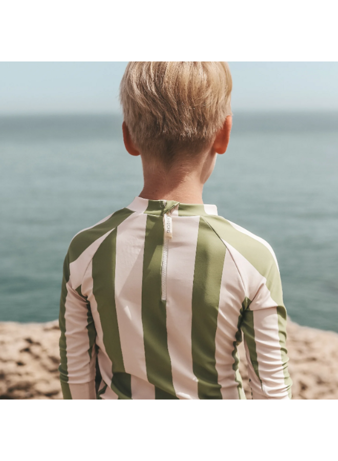Salted Stories - Wide stripe swim longsleeve - Iguana