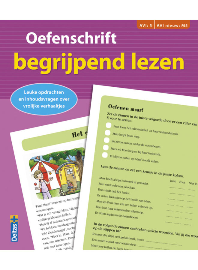 Deltas - Oefenschrift begrijpend lezen - Roze (AVI M5)