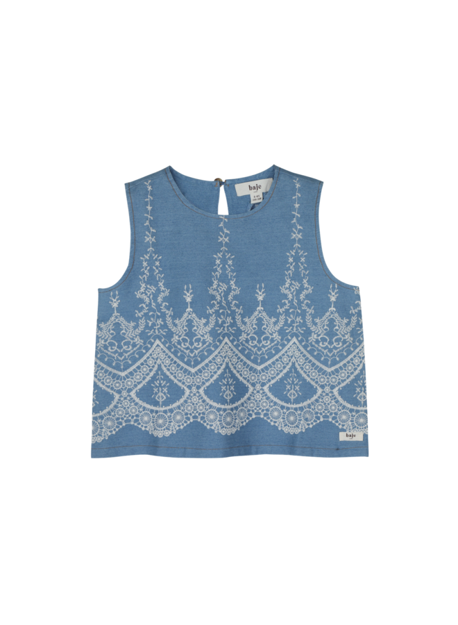 Baje Studio - Maia chambray top - Blue denim