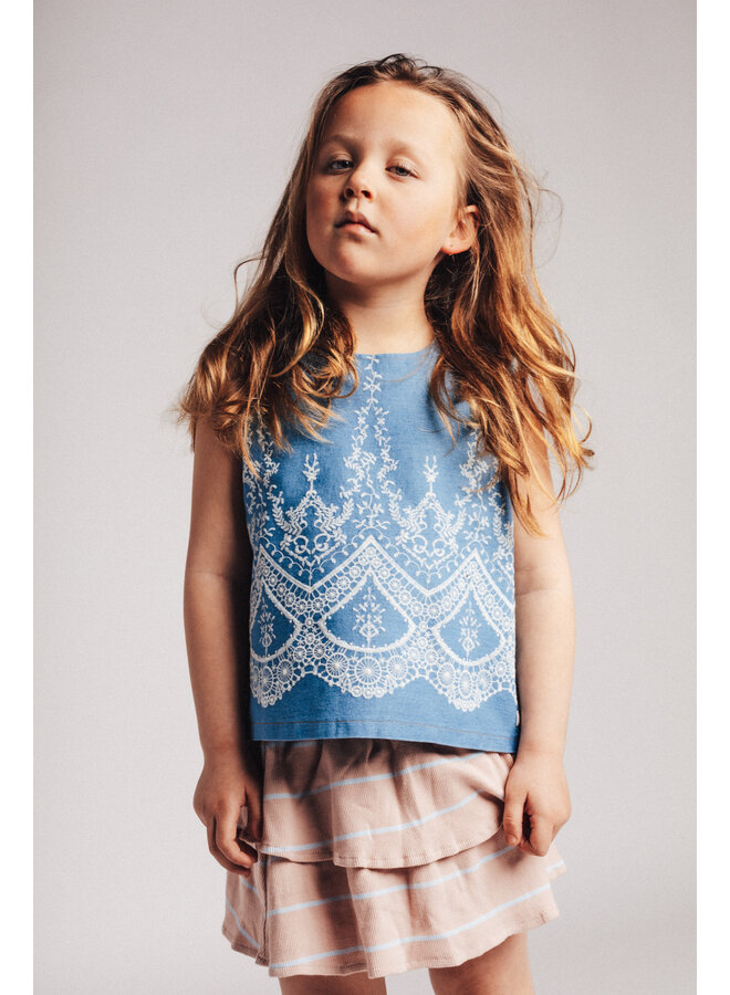 Baje Studio - Maia chambray top - Blue denim