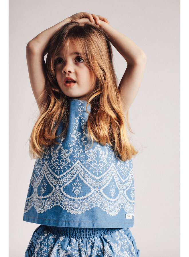 Baje Studio - Maia chambray top - Blue denim