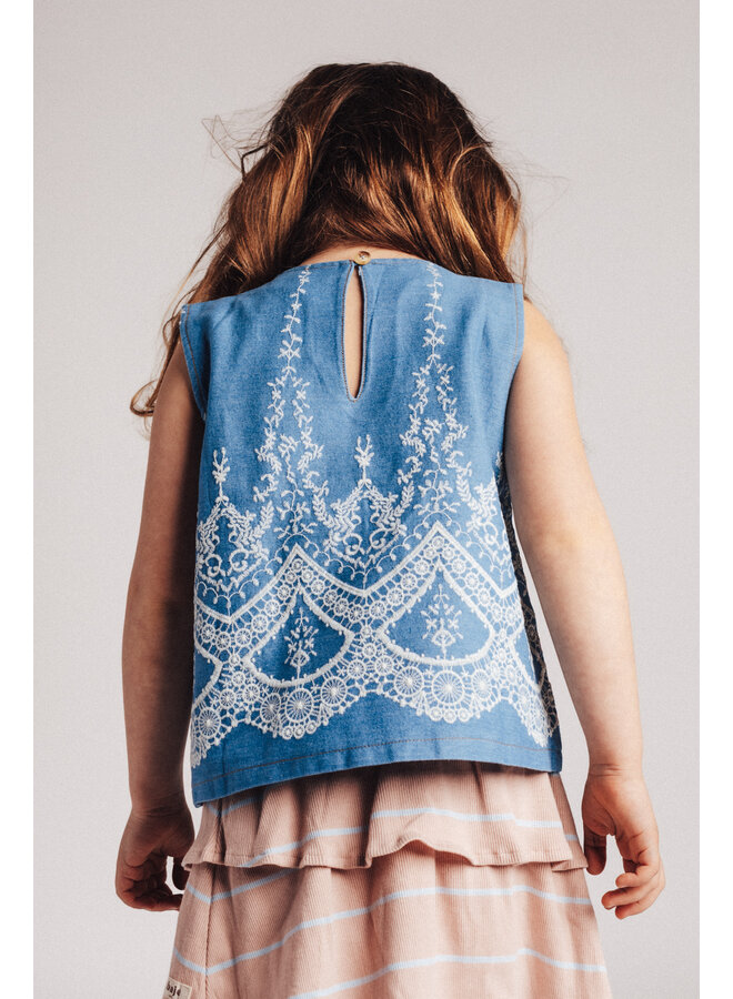 Baje Studio - Maia chambray top - Blue denim