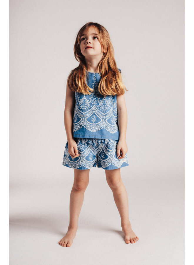 Baje Studio - Ize chambray shorts - Blue denim