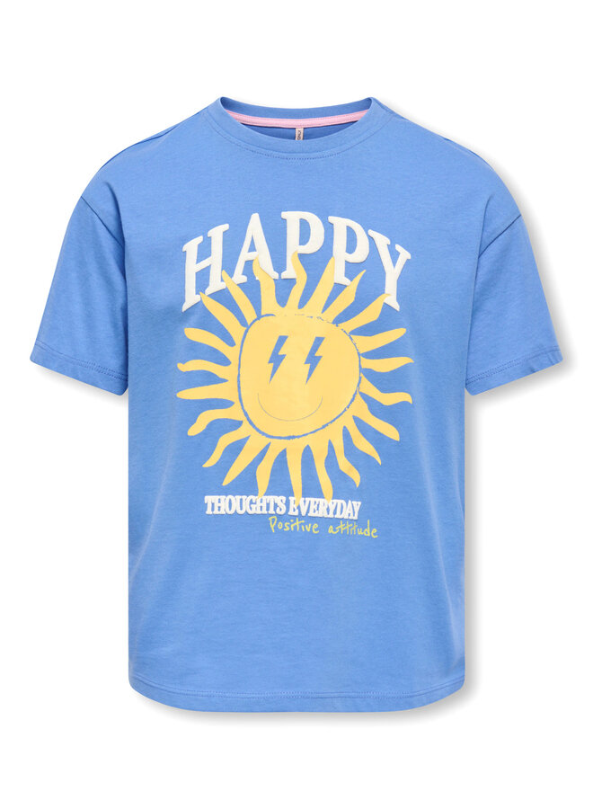Kids Only - Rosita life ss loose print top - Ultramarine happy