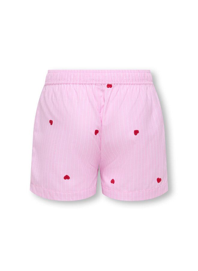 Kids Only - New lina stripe emb shorts - Begonia pink/Cloud dancer