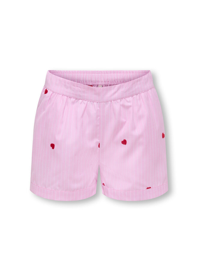 Kids Only - New lina stripe emb shorts - Begonia pink/Cloud dancer