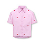 Kids Only - New lina ss stripe emb shirt - Begonia pink/Cloud dancer