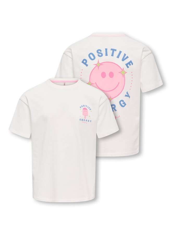 Rosita life ss loose print top - Cloud dancer positive