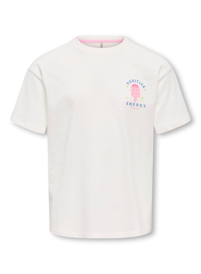Kids Only - Rosita life ss loose print top - Cloud dancer positive