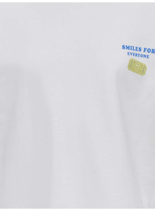 Kids Only - Joy life ss printed crew sweat - Cloud dancer smiley