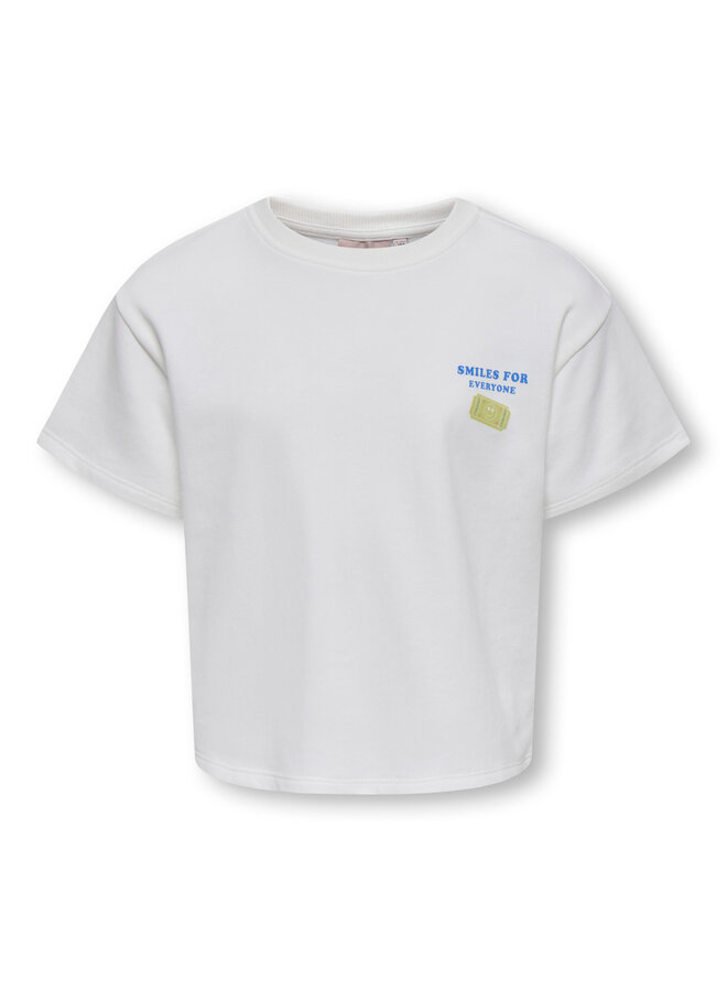 Kids Only - Joy life ss printed crew sweat - Cloud dancer smiley