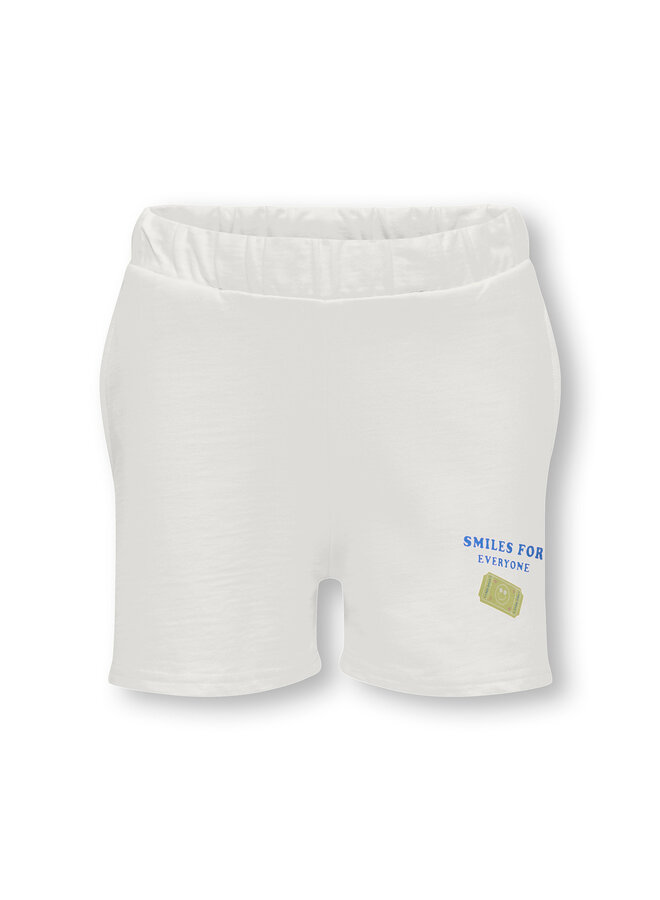 Ocean life sweat shorts - Cloud dancer smile