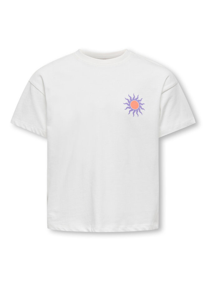 Kids Only - Soli-veras ss top - Cloud dancer sol/Lilac breeze