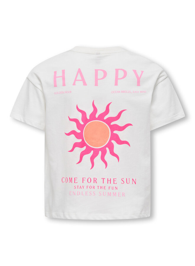 Kids Only - Soli-veras ss top - Cloud dancer sol/Begonia pink