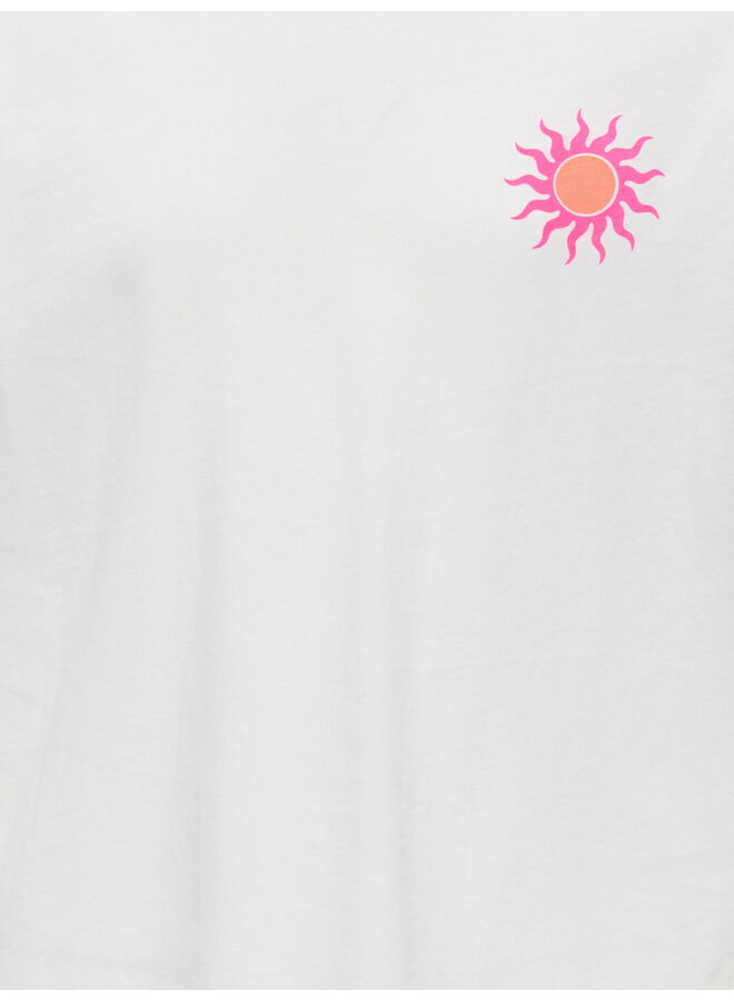 Kids Only - Soli-veras ss top - Cloud dancer sol/Begonia pink