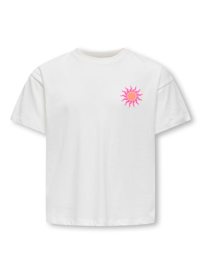 Kids Only - Soli-veras ss top - Cloud dancer sol/Begonia pink