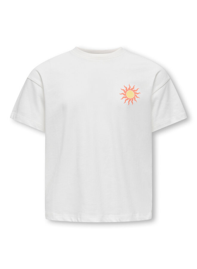 Kids Only - Soli-veras ss top - Cloud dancer sol/Pink glo