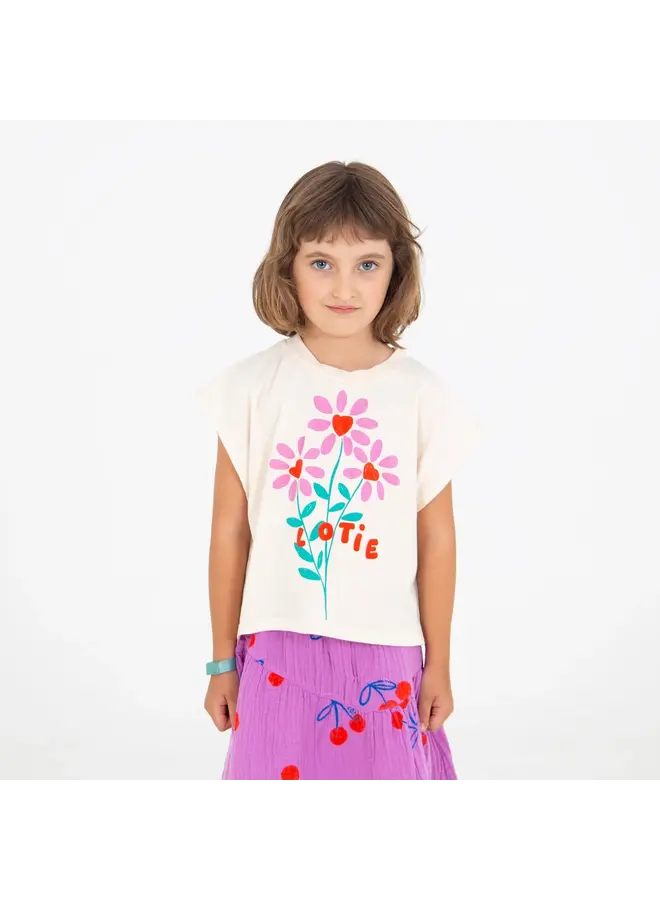 Lötiekids - Crop top flowers - Off white