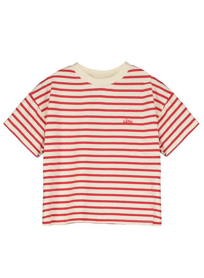 Wide fit t-shirt stripes lotie - Off white