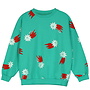 Lötiekids - Sweatshirt lucky red stars allover - Green