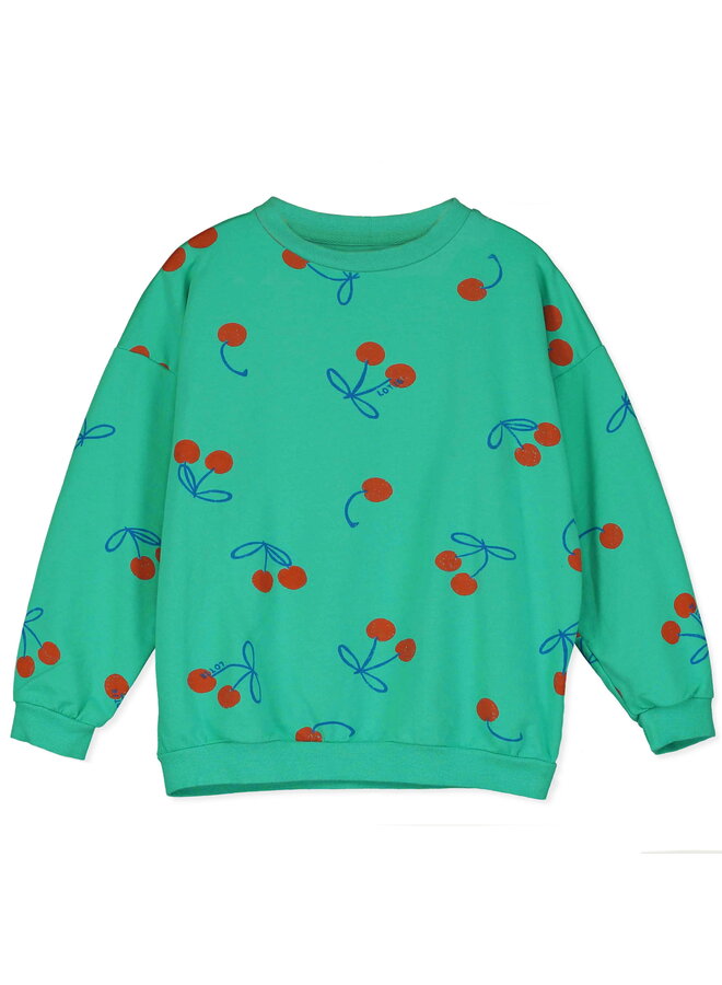 Sweatshirt cherries allover - Green