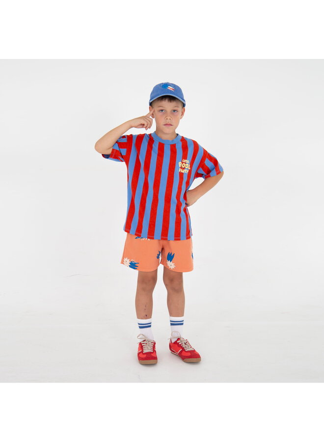 Lötiekids - Wide fit t-shirt stripes pool party - Baja blue